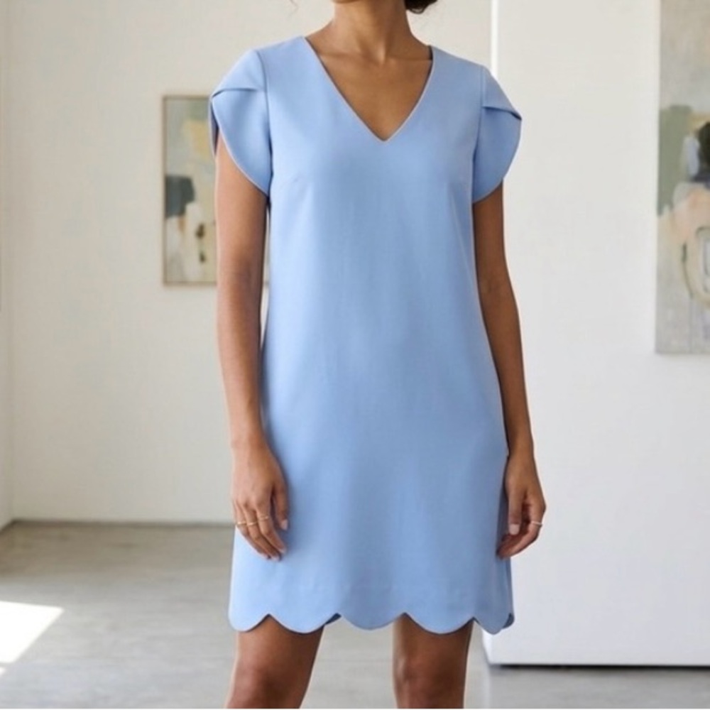 Camilyn Beth Scalloped Bridgette Sky Blue Dress Size 6 Made in USA‎